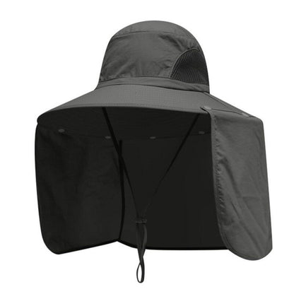 Bucket Hat with Neck Protection and Wide Brim