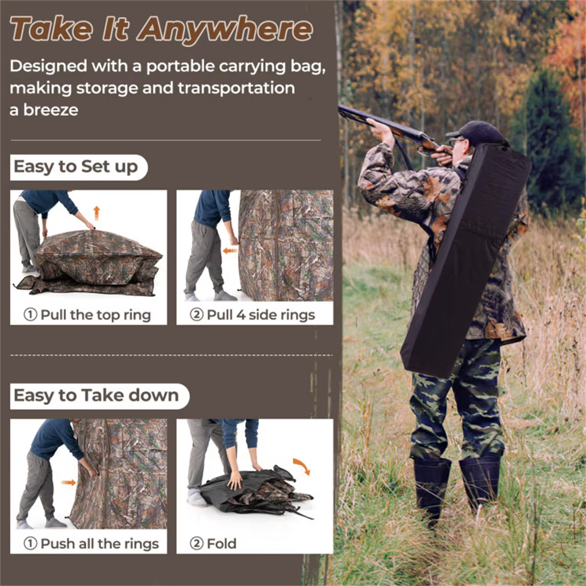 360-Degree Transparent Hunting Ground Blind