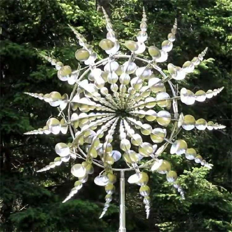 Kinetic Metal Wind Spinner Windmill for Outdoor Garden Decor - Anti-Rust