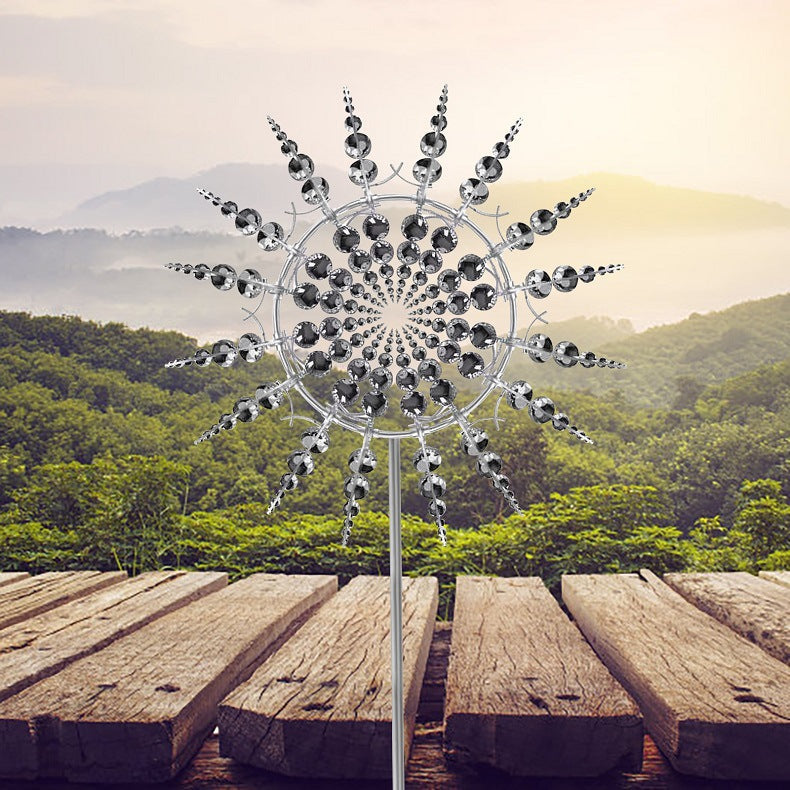 Kinetic Metal Wind Spinner Windmill for Outdoor Garden Decor - Anti-Rust