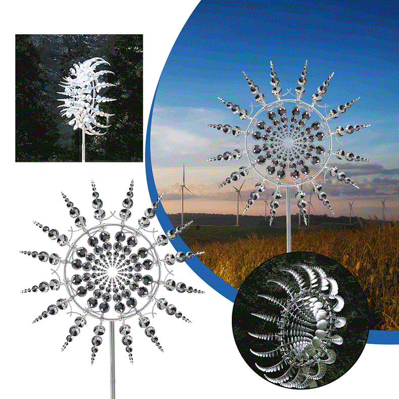Kinetic Metal Wind Spinner Windmill for Outdoor Garden Decor - Anti-Rust