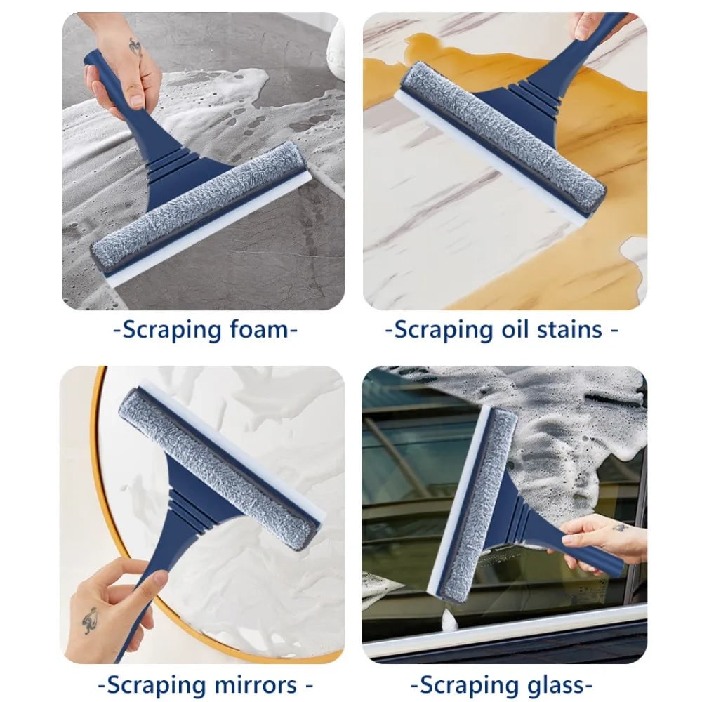 Extendable Window Cleaner with Microfiber and Squeegee Combo