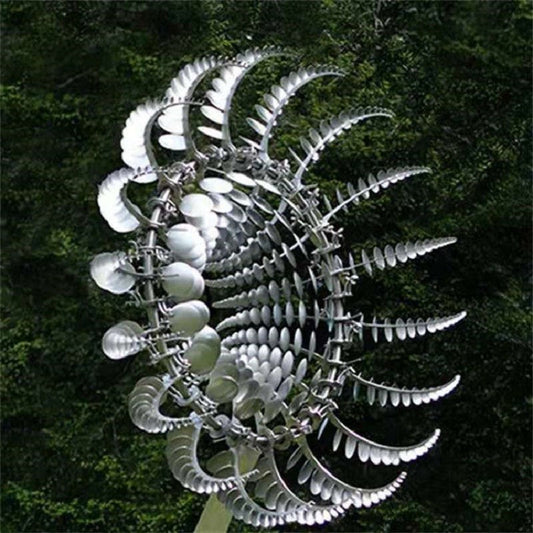 Kinetic Metal Wind Spinner Windmill for Outdoor Garden Decor - Anti-Rust