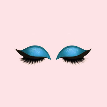Effortless Winged Eye Stickers with Lashes and Sparkle