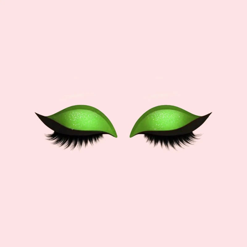 Effortless Winged Eye Stickers with Lashes and Sparkle