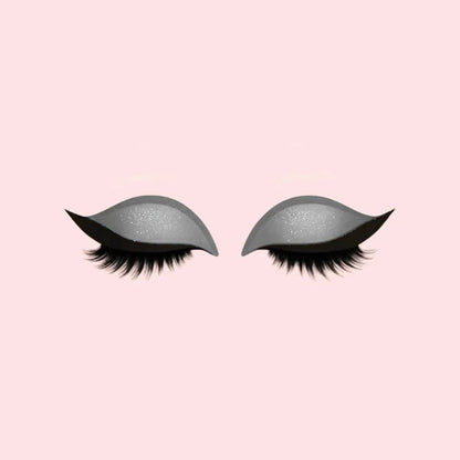 Effortless Winged Eye Stickers with Lashes and Sparkle