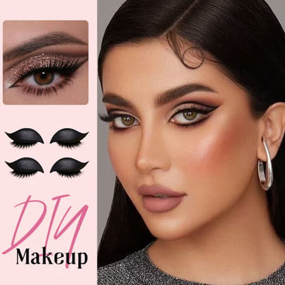 Effortless Winged Eye Stickers with Lashes and Sparkle