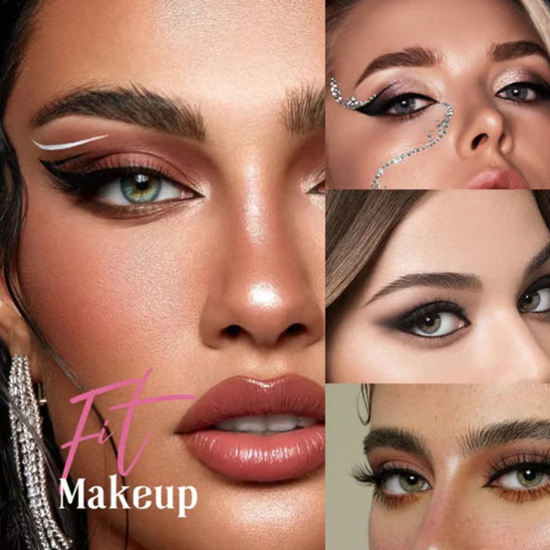 Effortless Winged Eye Stickers with Lashes and Sparkle