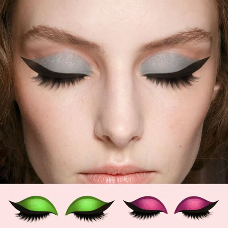 Effortless Winged Eye Stickers with Lashes and Sparkle