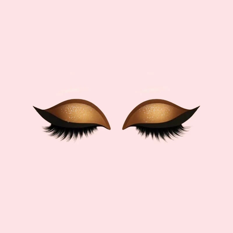 Effortless Winged Eye Stickers with Lashes and Sparkle