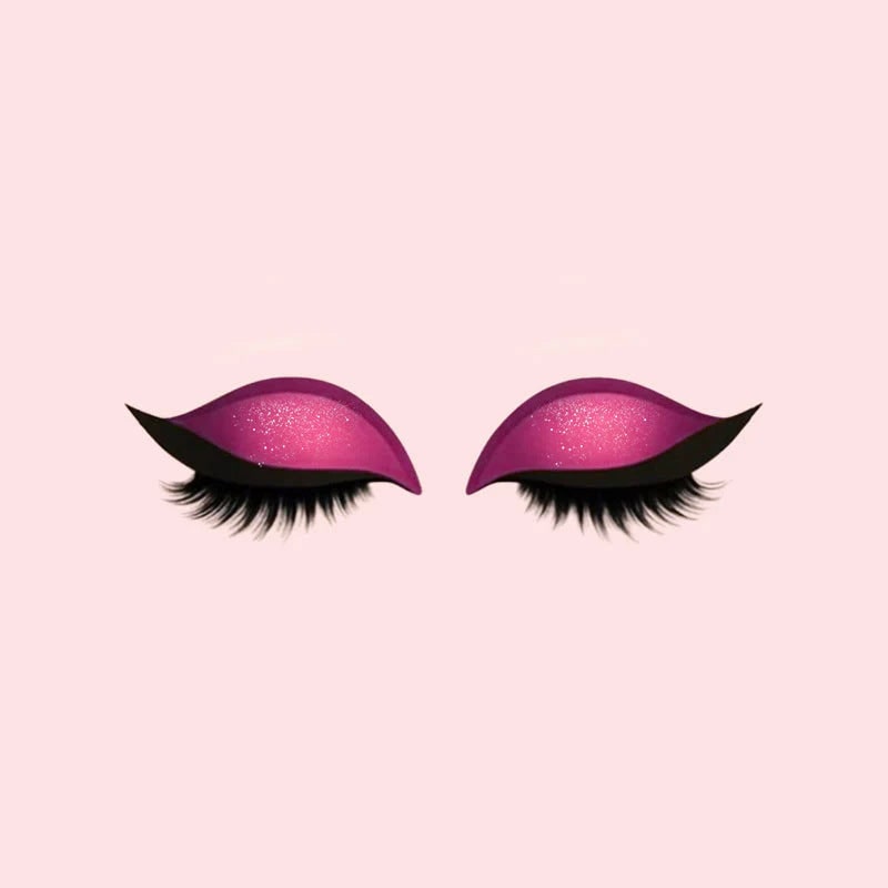 Effortless Winged Eye Stickers with Lashes and Sparkle