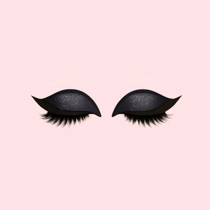 Effortless Winged Eye Stickers with Lashes and Sparkle