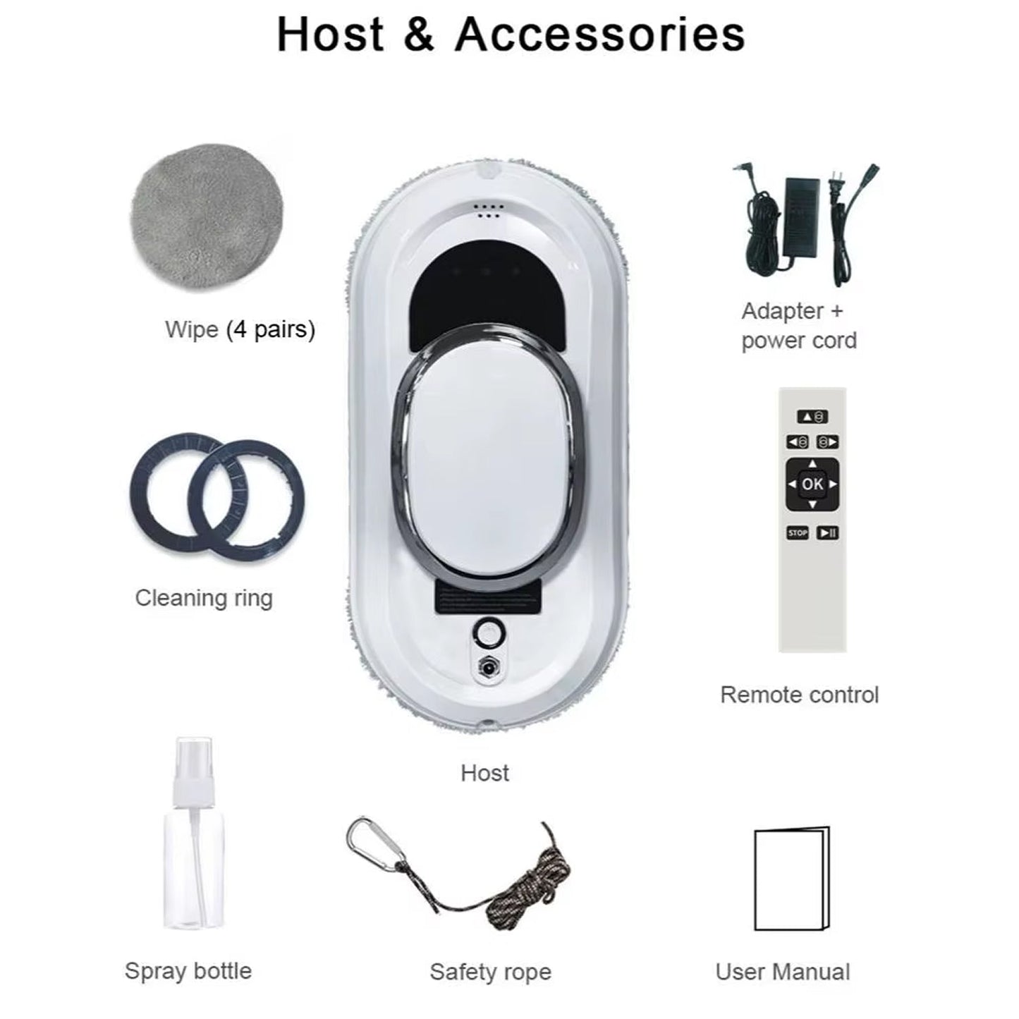 AI Window Cleaning Robot with 5600Pa Suction Power - UK Model