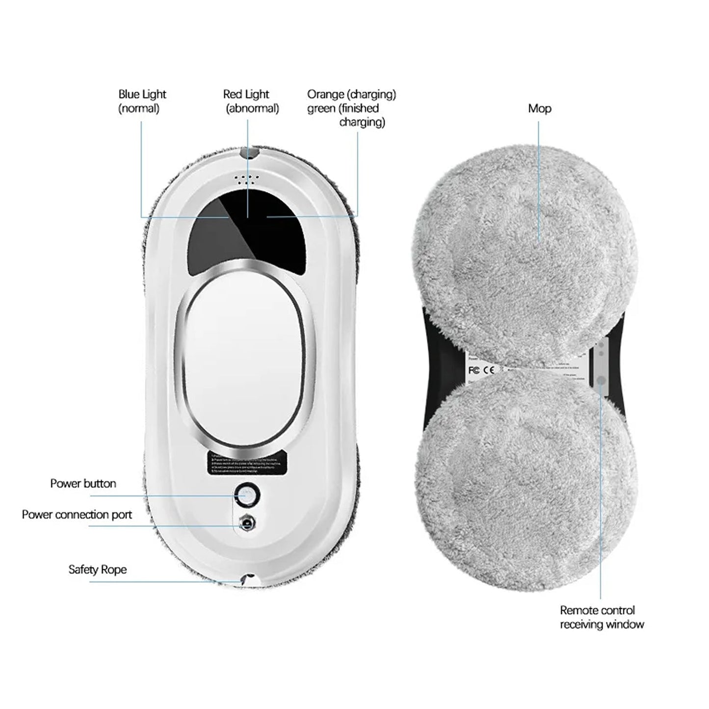AI Window Cleaning Robot with 5600Pa Suction Power - UK Model