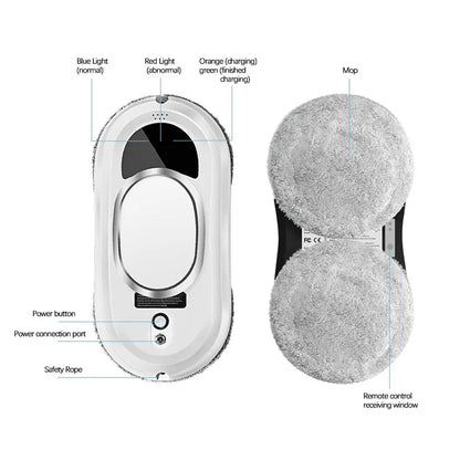 AI Window Cleaning Robot with 5600Pa Suction Power - UK Model