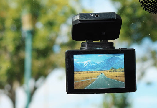 Smart Dual-View Car Camera with Mobile Control and LCD Display
