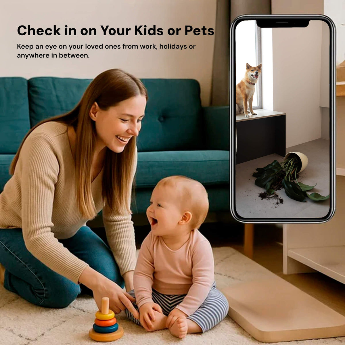 Compact WiFi Security Camera with Night Vision for Home Use