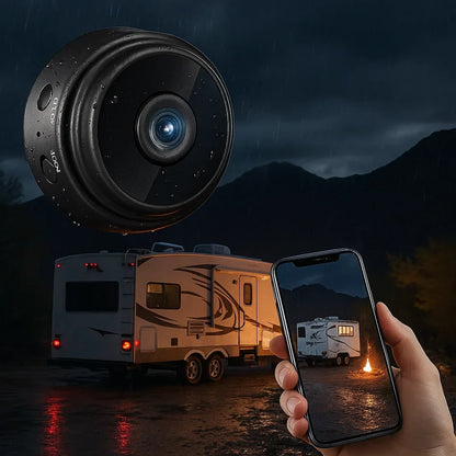Compact Wireless Security Camera with Magnetic Mount & Night Vision