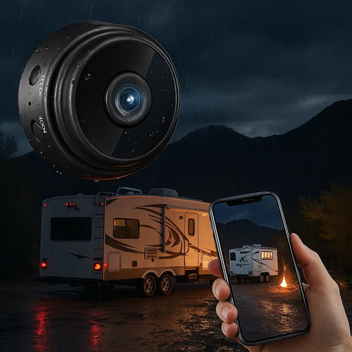 Compact Wireless Security Camera with Magnetic Mount & Night Vision