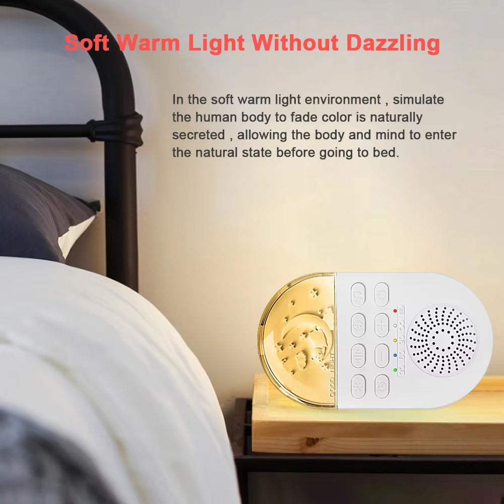 Portable White Noise Generator with 24 Sound Options and Breathing Light