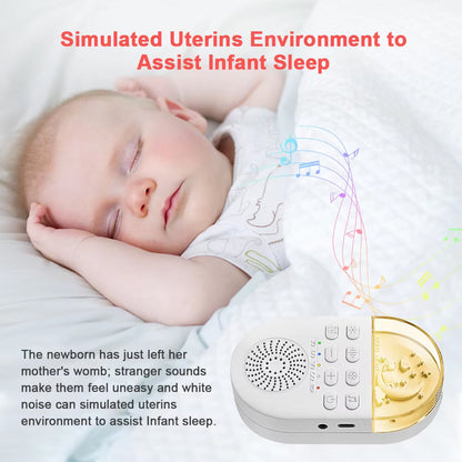 Portable White Noise Generator with 24 Sound Options and Breathing Light