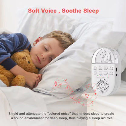 Portable White Noise Generator with 24 Sound Options and Breathing Light