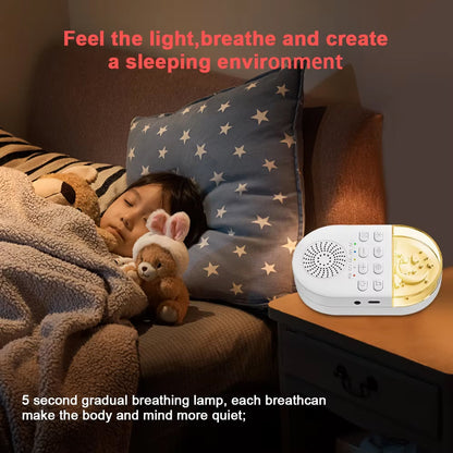 Portable White Noise Generator with 24 Sound Options and Breathing Light