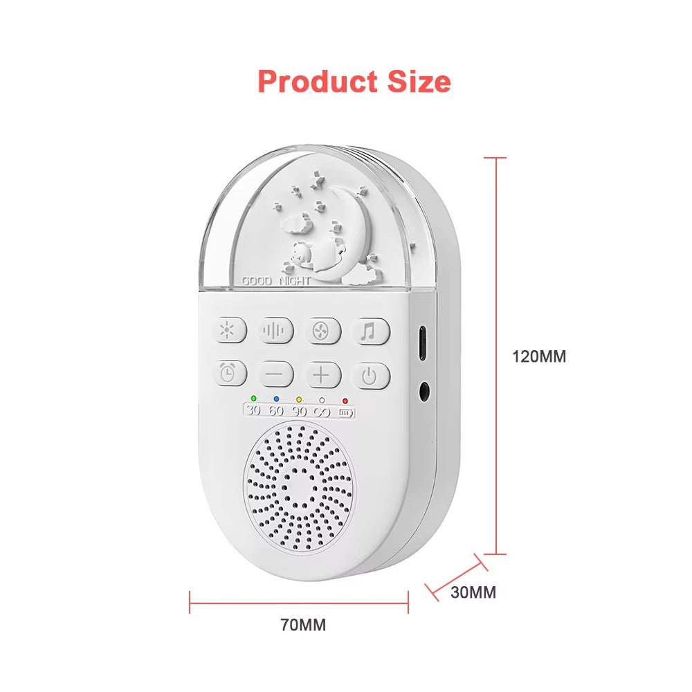 Portable White Noise Generator with 24 Sound Options and Breathing Light