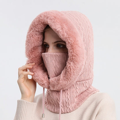 Luxurious Cashmere Knit Hat and Mask Set for Winter