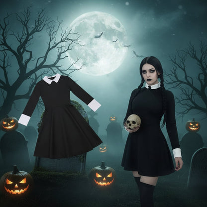 Gothic Inspired Schoolgirl Costume for Halloween Revelry