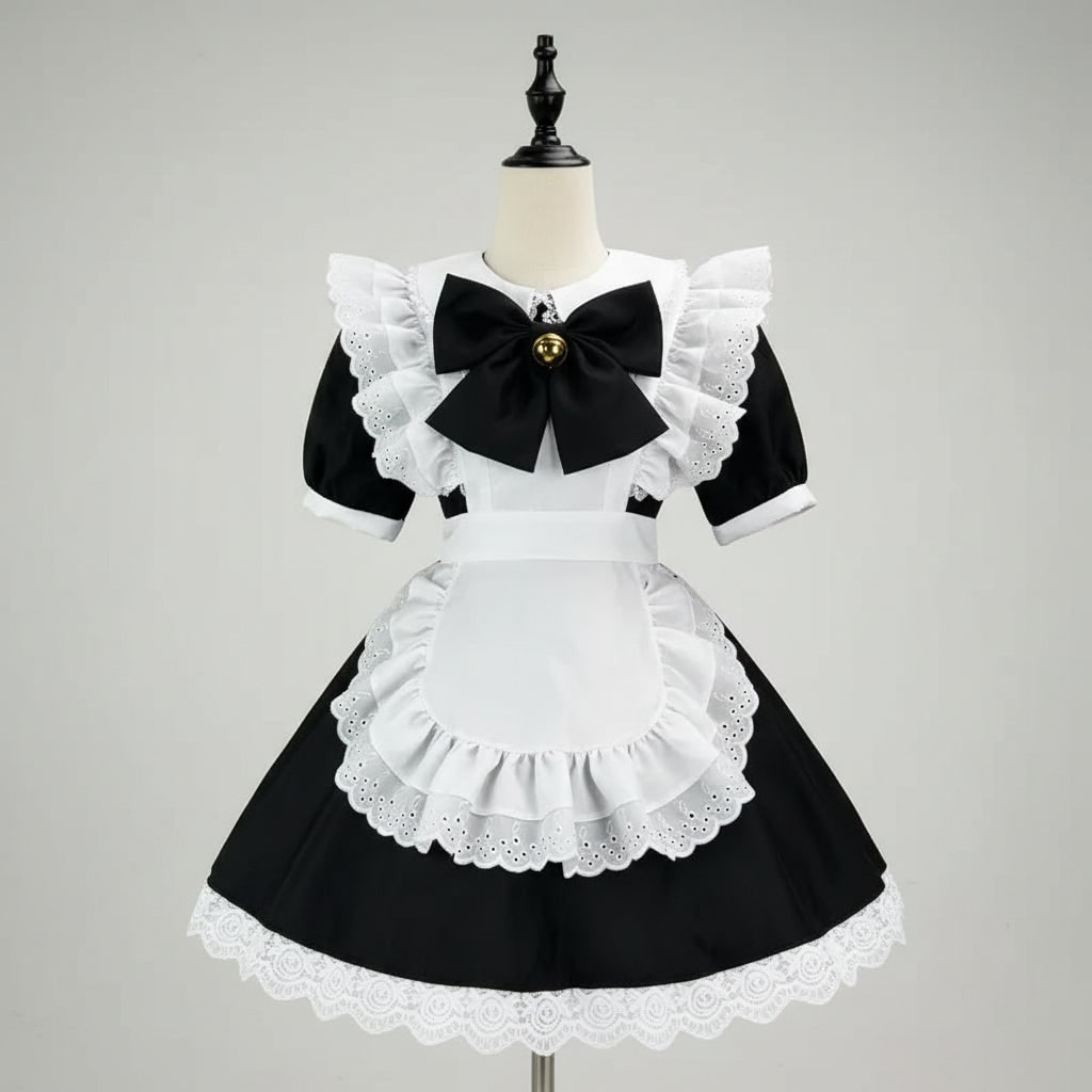 Plus Size Enchanting Maid Costume Dress for Halloween Festivities