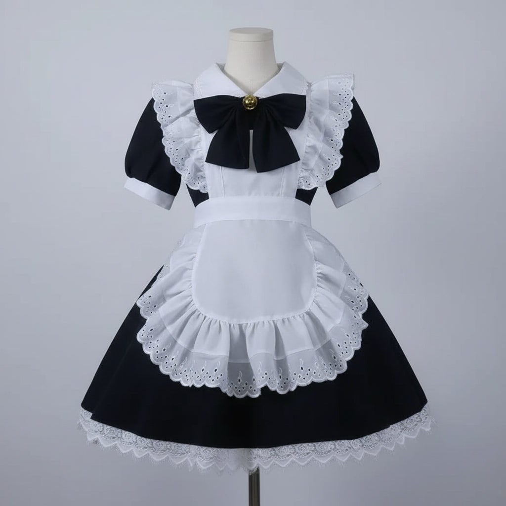 Plus Size Enchanting Maid Costume Dress for Halloween Festivities