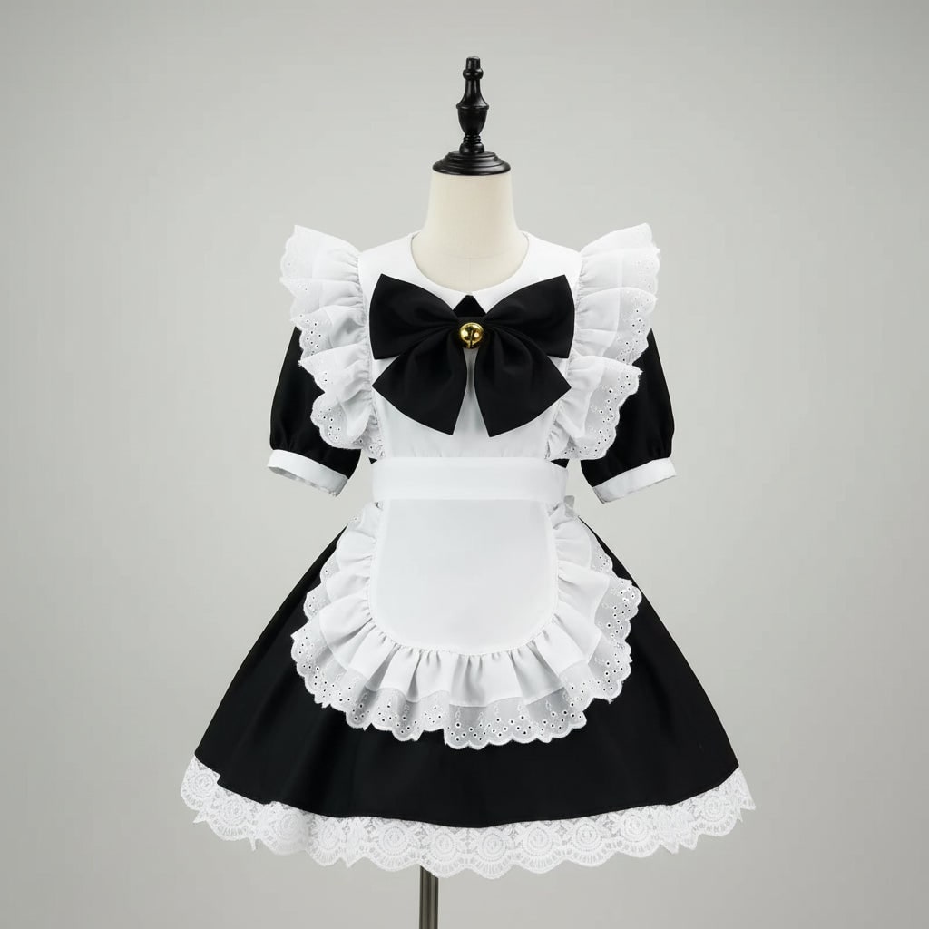 Plus Size Enchanting Maid Costume Dress for Halloween Festivities