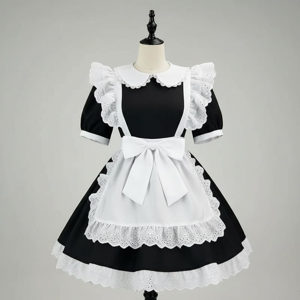 Plus Size Enchanting Maid Costume Dress for Halloween Festivities