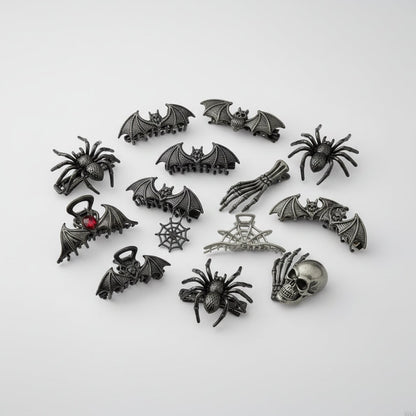 Gothic-Inspired Halloween Hair Clips with Spooky Design Elements