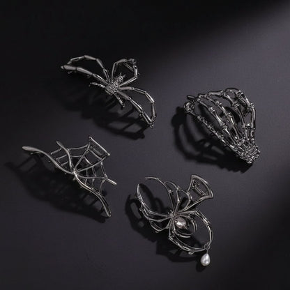 Ghoulishly Chic Halloween Hair Clips with Skeleton & Bat Designs