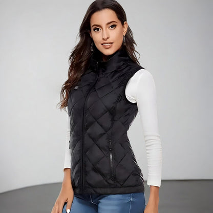Lightweight Electric Heated Vest for Women with Stand-Up Collar