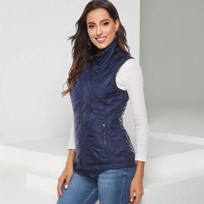 Lightweight Electric Heated Vest for Women with Stand-Up Collar