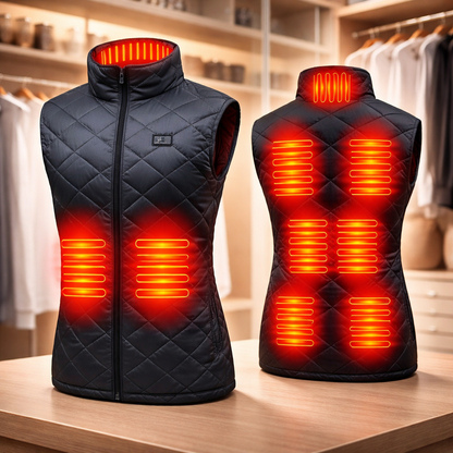 Lightweight Electric Heated Vest for Women with Stand-Up Collar