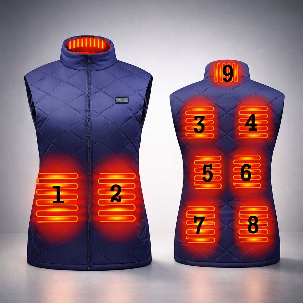 Lightweight Electric Heated Vest for Women with Stand-Up Collar