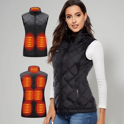 Lightweight Electric Heated Vest for Women with Stand-Up Collar