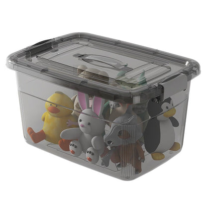Versatile Plastic Storage Container with Secure Lid and Handle