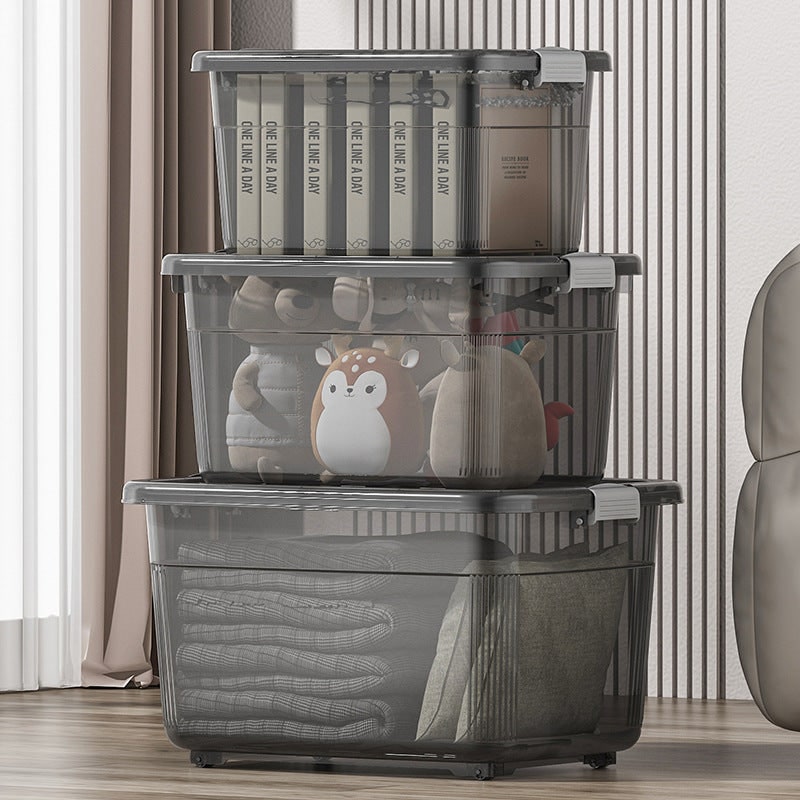 Versatile Plastic Storage Container with Secure Lid and Handle