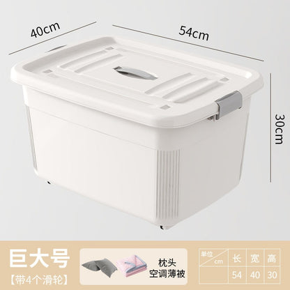 Versatile Plastic Storage Container with Secure Lid and Handle