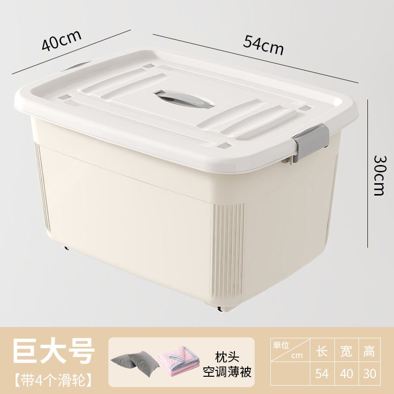 Versatile Plastic Storage Container with Secure Lid and Handle