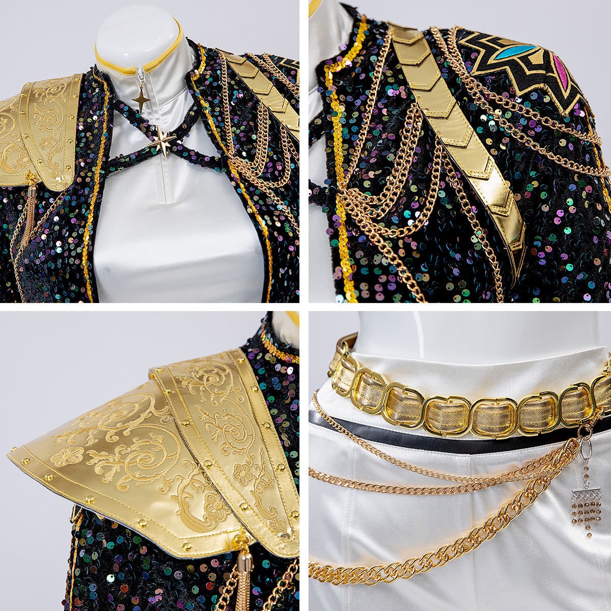 Shimmering Dance Ensemble for Women: Crop Top, Shorts & Belt Set