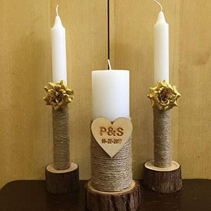 Rustic Charm Candle Holder Trio for Taper and Pillar Candles