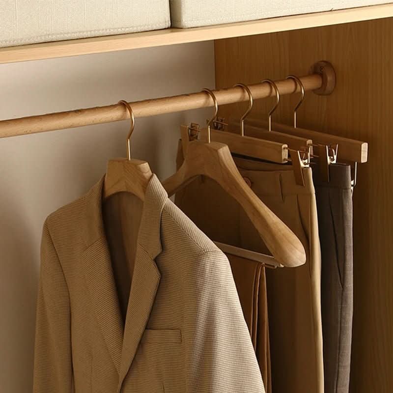 Elegant Wooden Hangers for Suits and Coats with Pants Bar