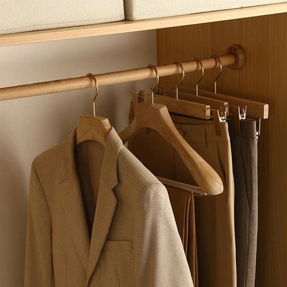 Elegant Wooden Hangers for Suits and Coats with Pants Bar