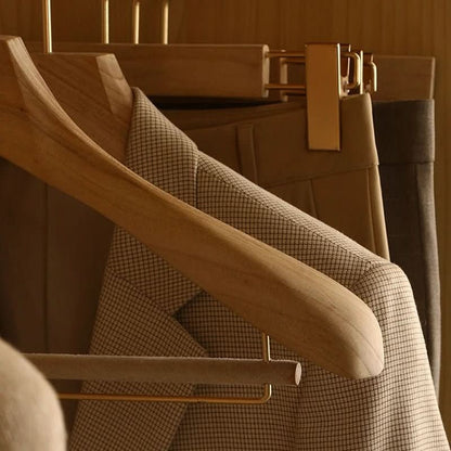 Elegant Wooden Hangers for Suits and Coats with Pants Bar